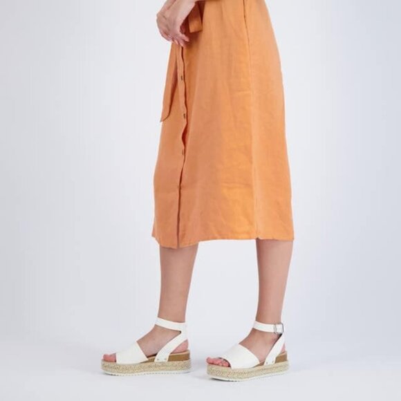 Women's Espadrille Flatform Sandal Vegan Leather Open Toe Buckle Size 8.5 - Picture 3 of 3